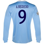 Manchester City UEFA Champions League Home Shirt 2013/14 - Long Sleeved with A.Negredo 9 printing