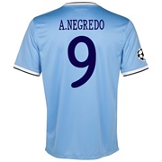 Manchester City UEFA Champions League Home Shirt 2013/14 with A.Negredo 9 printing