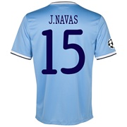 Manchester City UEFA Champions League Home Shirt 2013/14 with J.Navas 15 printing