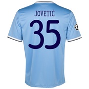 Manchester City UEFA Champions League Home Shirt 2013/14 with Jovetic 35 printing