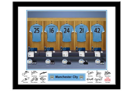 Personalised Manchester City Dressing Room Print