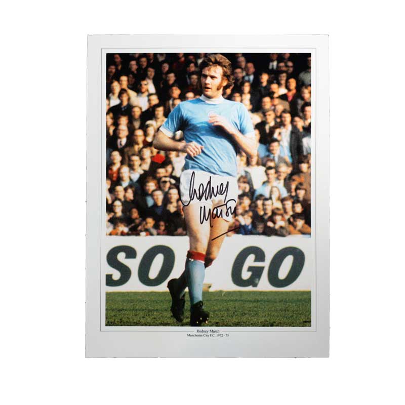 Rodney Marsh Signed Manchester City Photo
