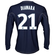 Olympique De Marseille Away Shirt LS 2013/14 - Mens Lt Blue with Diawara 21 printing