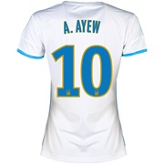 Olympique De Marseille Home Shirt SS 2013/14 - Womens White with A.Ayew 10 printing