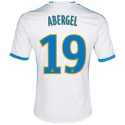 Olympique de Marseille Home Shirt SS 2013/14 - Kids White with Abergel 19 printing