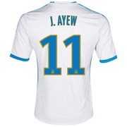Olympique de Marseille Home Shirt SS 2013/14 - Kids White with J.Ayew 11 printing
