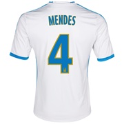 Olympique de Marseille Home Shirt SS 2013/14 - Kids White with Mendes 4 printing