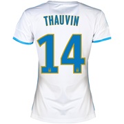 Olympique de Marseille Home Shirt SS 2013/14 - Womens White with Thauvin 14 printing
