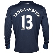 Newcastle United Away Shirt 2013/14- Long Sleeve with Yanga-Mbiwa 13 printing