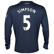 Newcastle United Away Shirt 2013/14 -Womens with Simpson 5 printing