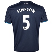 Newcastle United Away Shirt 2013/14 - kids with Simpson 5 printing