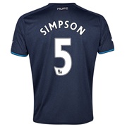 Newcastle United Away Shirt 2013/14 with Simpson 5 printing