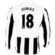 Newcastle United Home Shirt 2013/14 - Long Sleeve with Jonas 18 printing