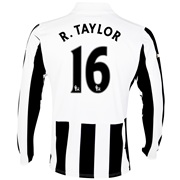 Newcastle United Home Shirt 2013/14 - Long Sleeve with R. Taylor 16 printing