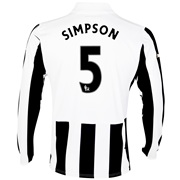 Newcastle United Home Shirt 2013/14 - Long Sleeve with Simpson 5 printing
