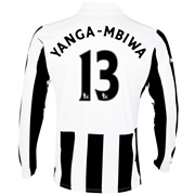Newcastle United Home Shirt 2013/14 - Long Sleeve with Yanga-Mbiwa 13 printing