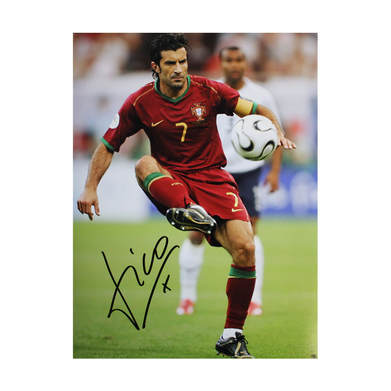 Luis Figo Signed Portugal Photo
