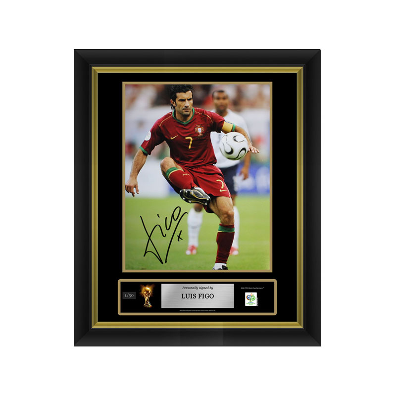 Official FIFA World Cup Luis Figo Signed and Framed Portugal Photo