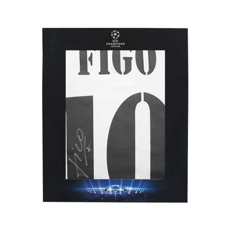 Official UEFA Champions League Luis Figo Signed Real Madrid 2003-04 Shirt in Deluxe Packaging