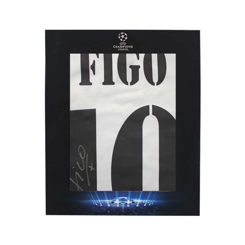 Official UEFA Champions League Luis Figo Signed Real Madrid 2004-05 Shirt in Deluxe Packaging