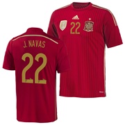 Spain Home Shirt 2013/15 - Kids with J. Navas 22 printing