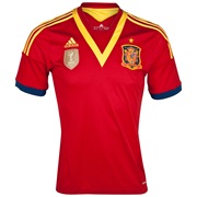 Spain Home Shirt 2013 with Puyol 5 printing
