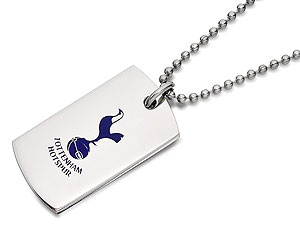 Stainless Steel Tottenham Hotspur FC Blue Cockrell Dog Tag And Ball Chain - 102794