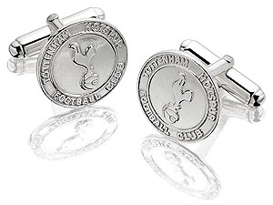 Sterling Silver Tottenham Hotspur FC Round Crest Cufflinks - 102748
