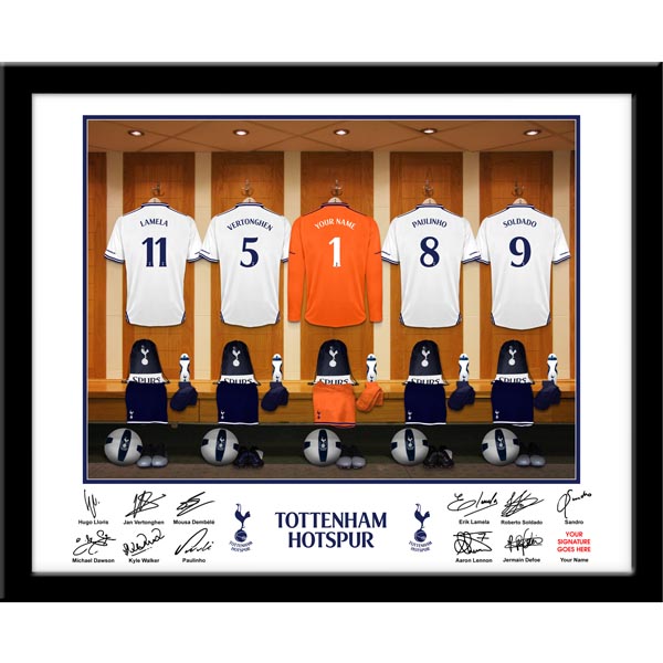 Tottenham - Personalised Goal Keeper Dressing Room Framed Print